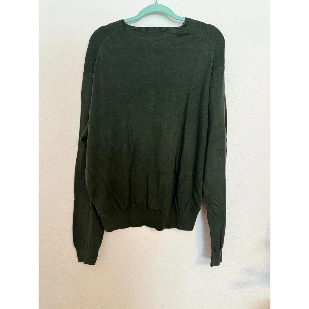 Polo Ralph Lauren Mens XL Green Pima Cotton V Neck Long Sleeve‎ Sweater